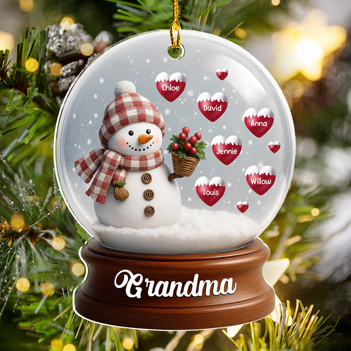 Snowman Of Love - Personalized Custom Acrylic Ornament