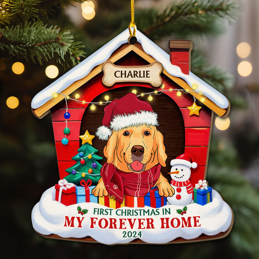 Dog Forever Home - Personalized Custom Wood Ornament