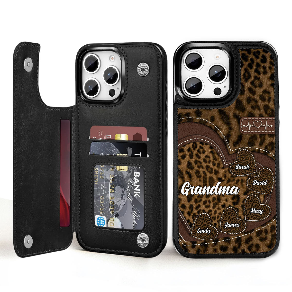 Grandma Sweethearts - Personalized Custom Leather Phone Case