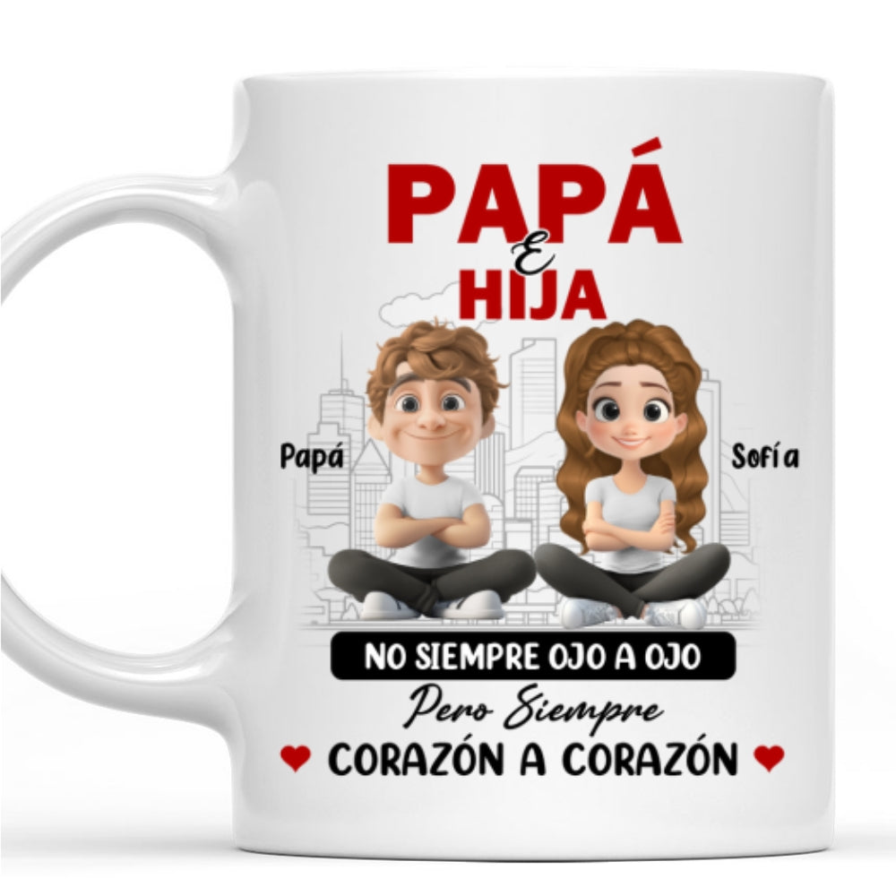Papá Y Hija Comparten Amor - Taza Personalizada de Café