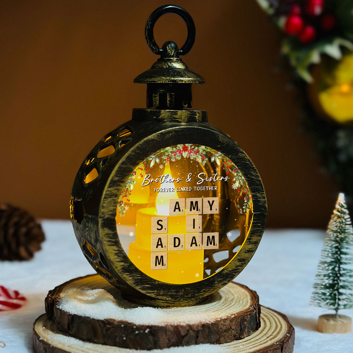 Family Roots Hold Us Close - Personalized Custom Christmas Lantern