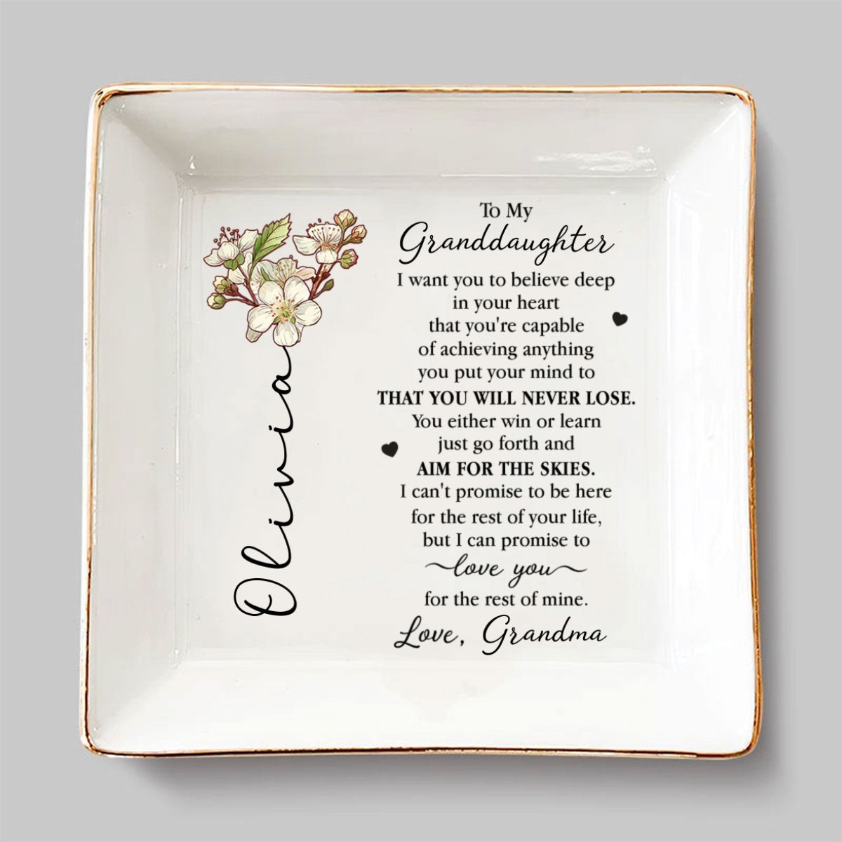 I Love You My Granddaughter - Personalized Custom Jewelry Dish