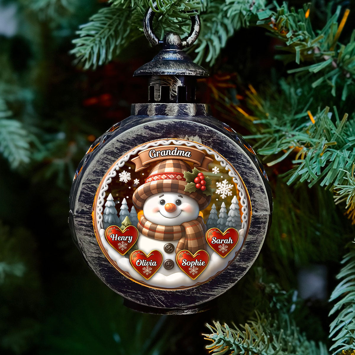 Love From Mom Grandma - Personalized Custom Christmas Lantern
