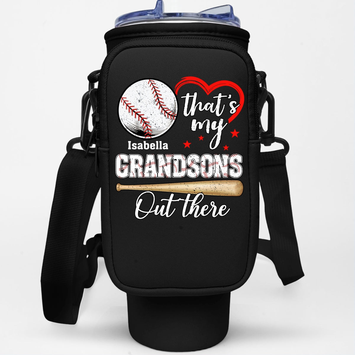 Look At My Grandson Out There - Personalized Custom Water Bottle Carrier Bag