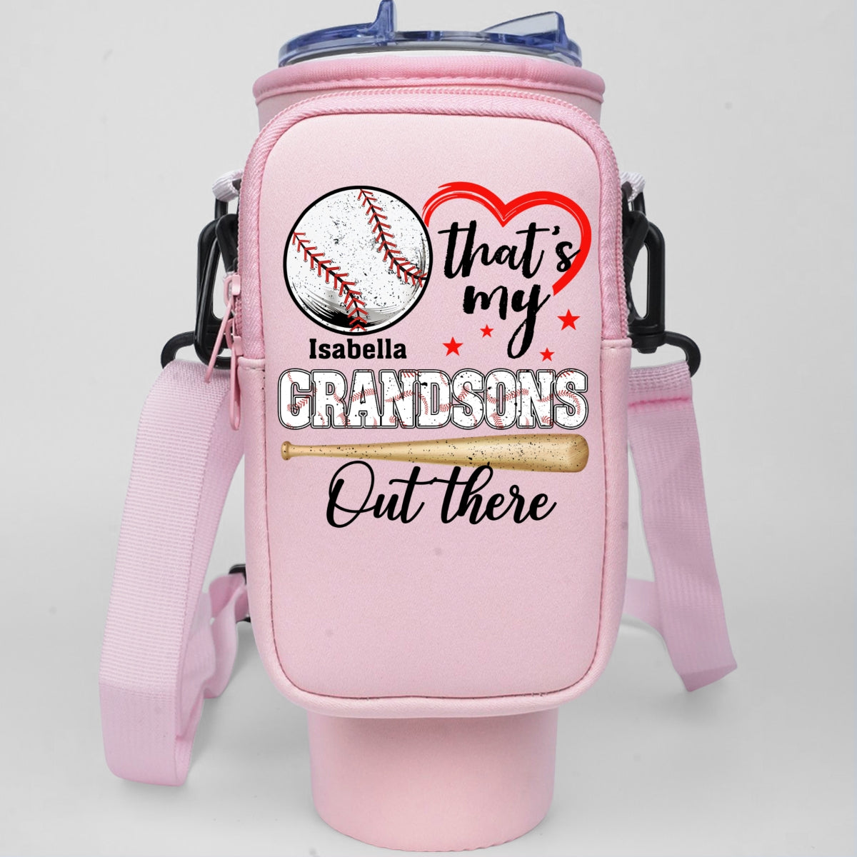 Look At My Grandson Out There - Personalized Custom Water Bottle Carrier Bag