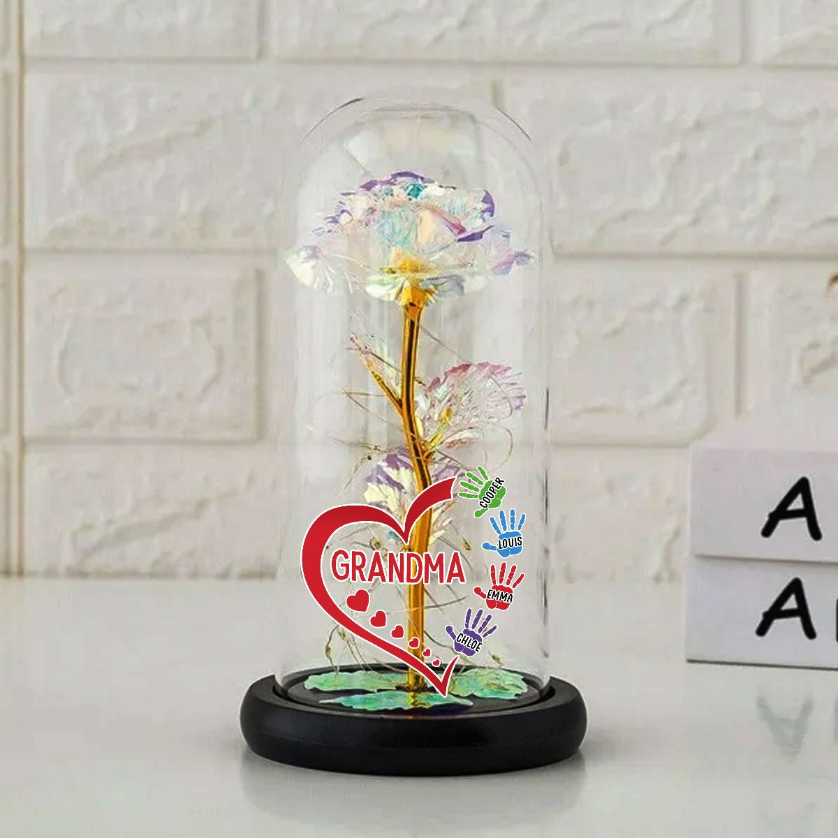 Lovely Grandma - Personalized Custom Sparkly Rose