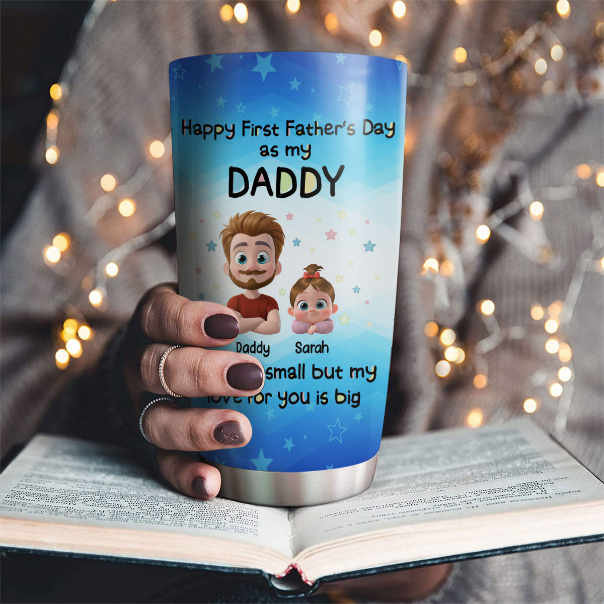 First Father Day With Baby - Personalized Custom Tumbler