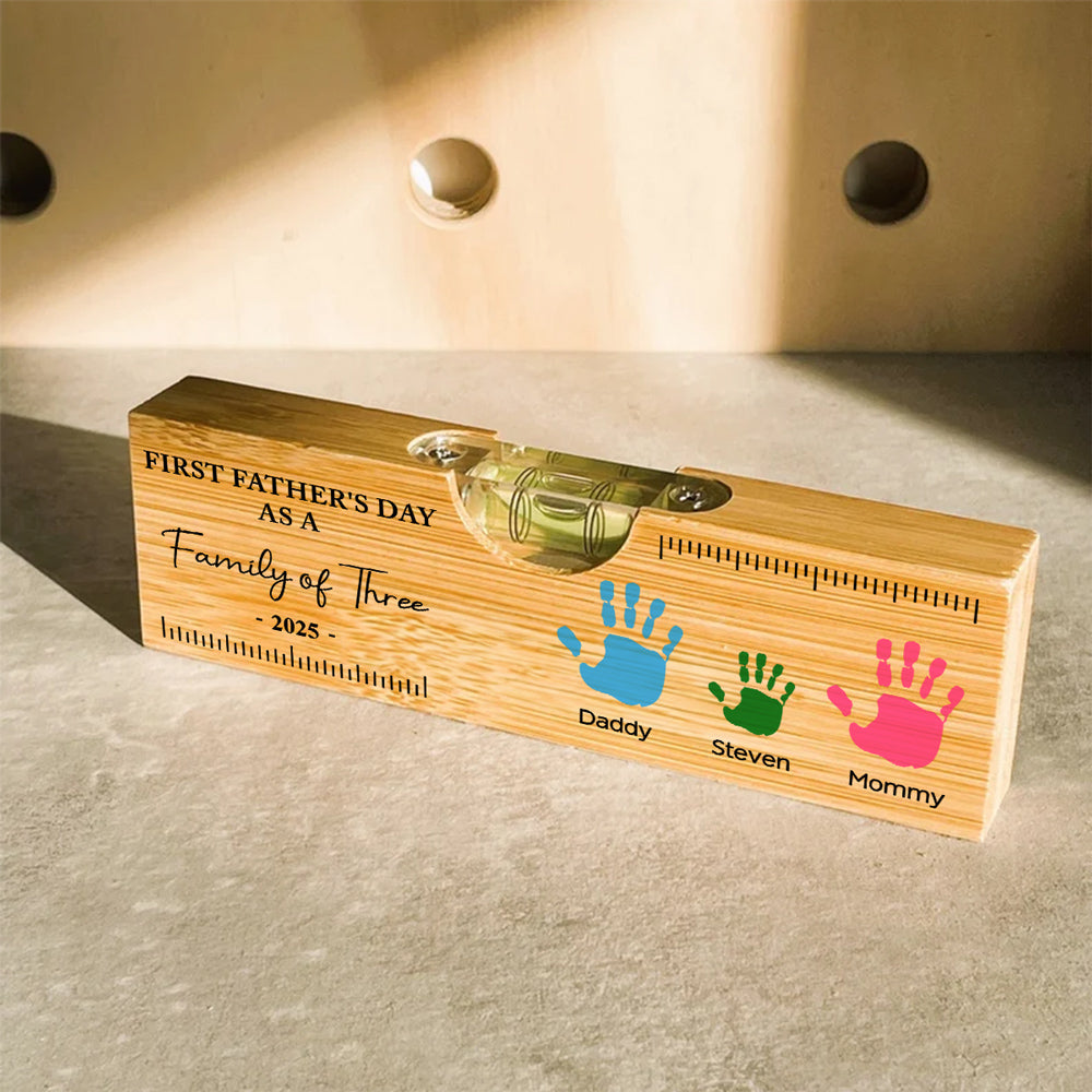 First Fathers Day - Personalized Custom Wooden Spirit Level Bottle Opener