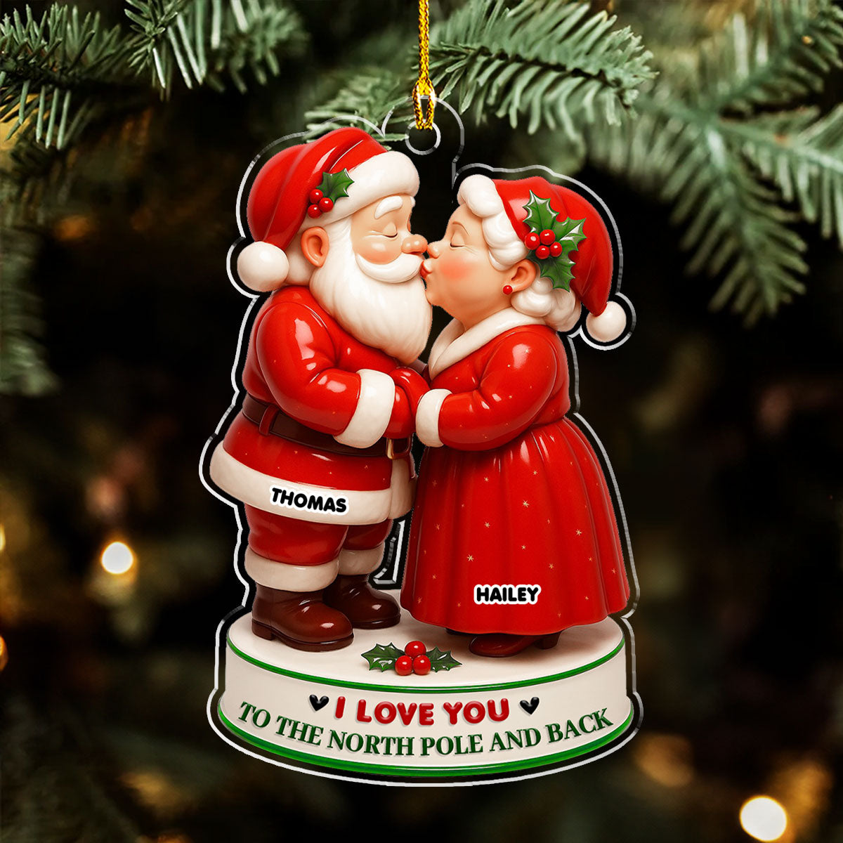 I Love You - Personalized Custom 3D Effect Acrylic Ornament