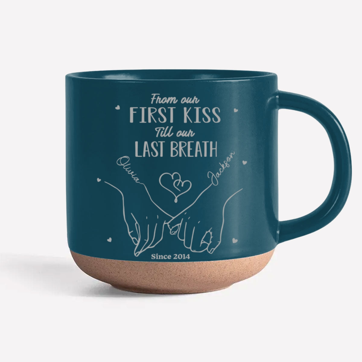 From Our First Kiss - Personalized Custom Engraved Pottery Mug