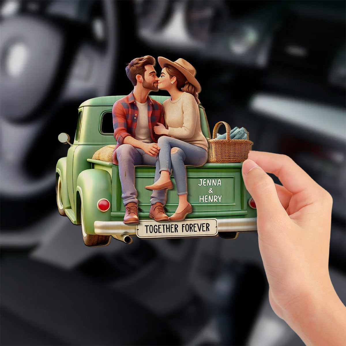 Rustic Romance - Personalized Custom Car Visor Clip