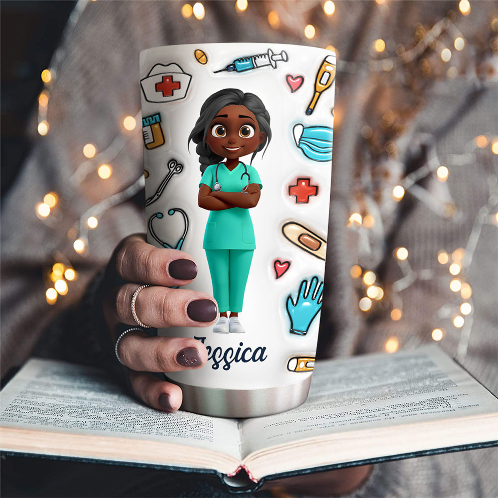 Nurse Nutrition Facts - Personalized Custom 3D Inflated Effect Tumbler
