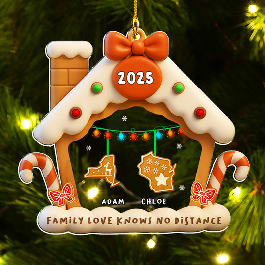 Gingerbread Home Across The Mile - Personalized Custom Acrylic Ornament