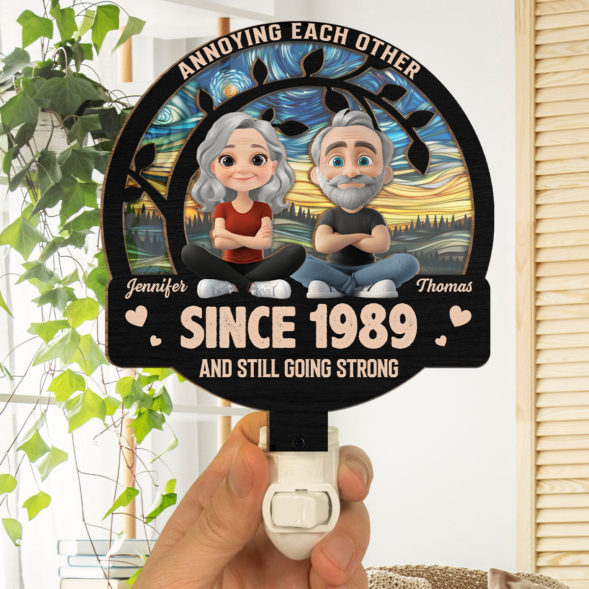 Love You Forever - Personalized Custom Wood And Acrylic Night Light