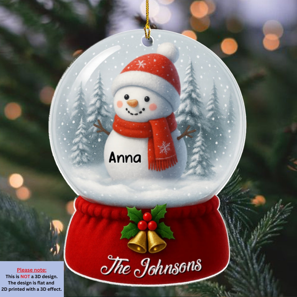 Snowman Family Christmas Ver New - Personalized Custom Acrylic Ornament