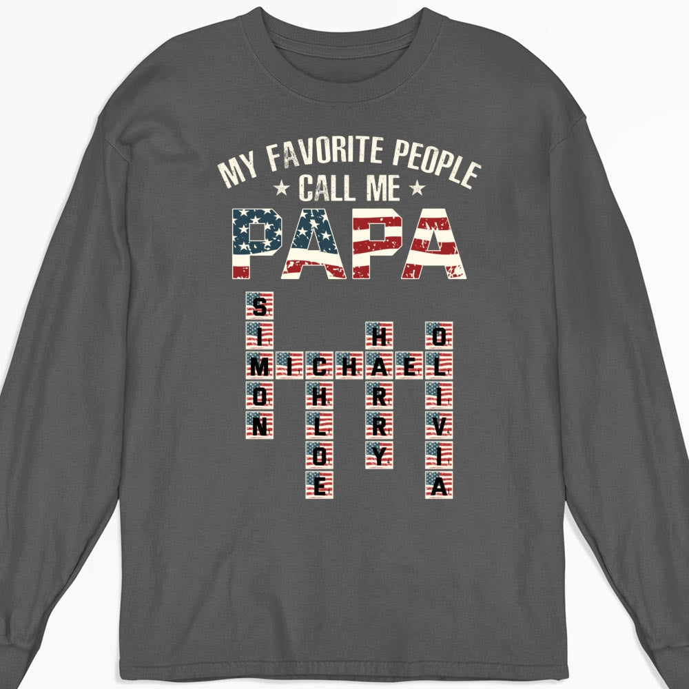 My Favorite People Call Me Papa Crossword - Personalized Custom Shirt