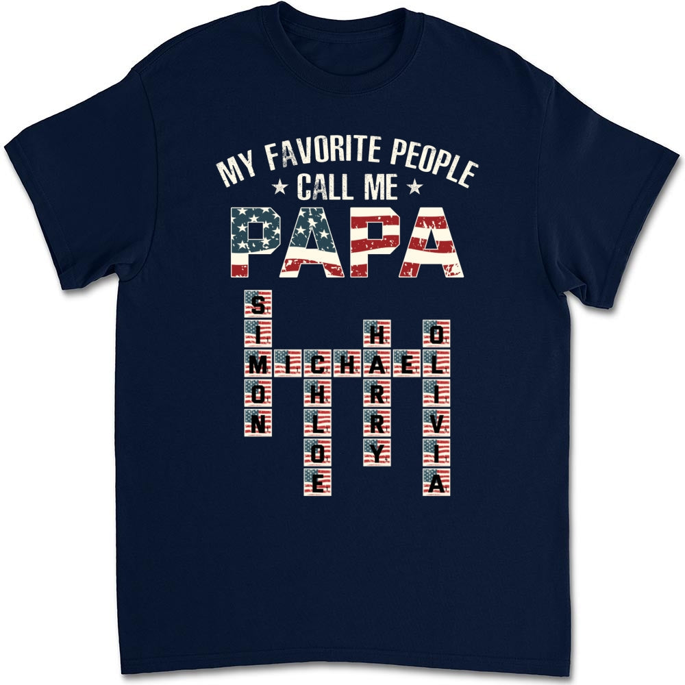 My Favorite People Call Me Papa Crossword - Personalized Custom Shirt