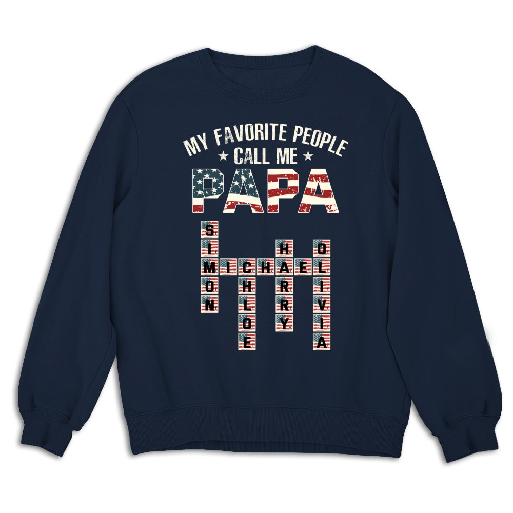 My Favorite People Call Me Papa Crossword - Personalized Custom Shirt