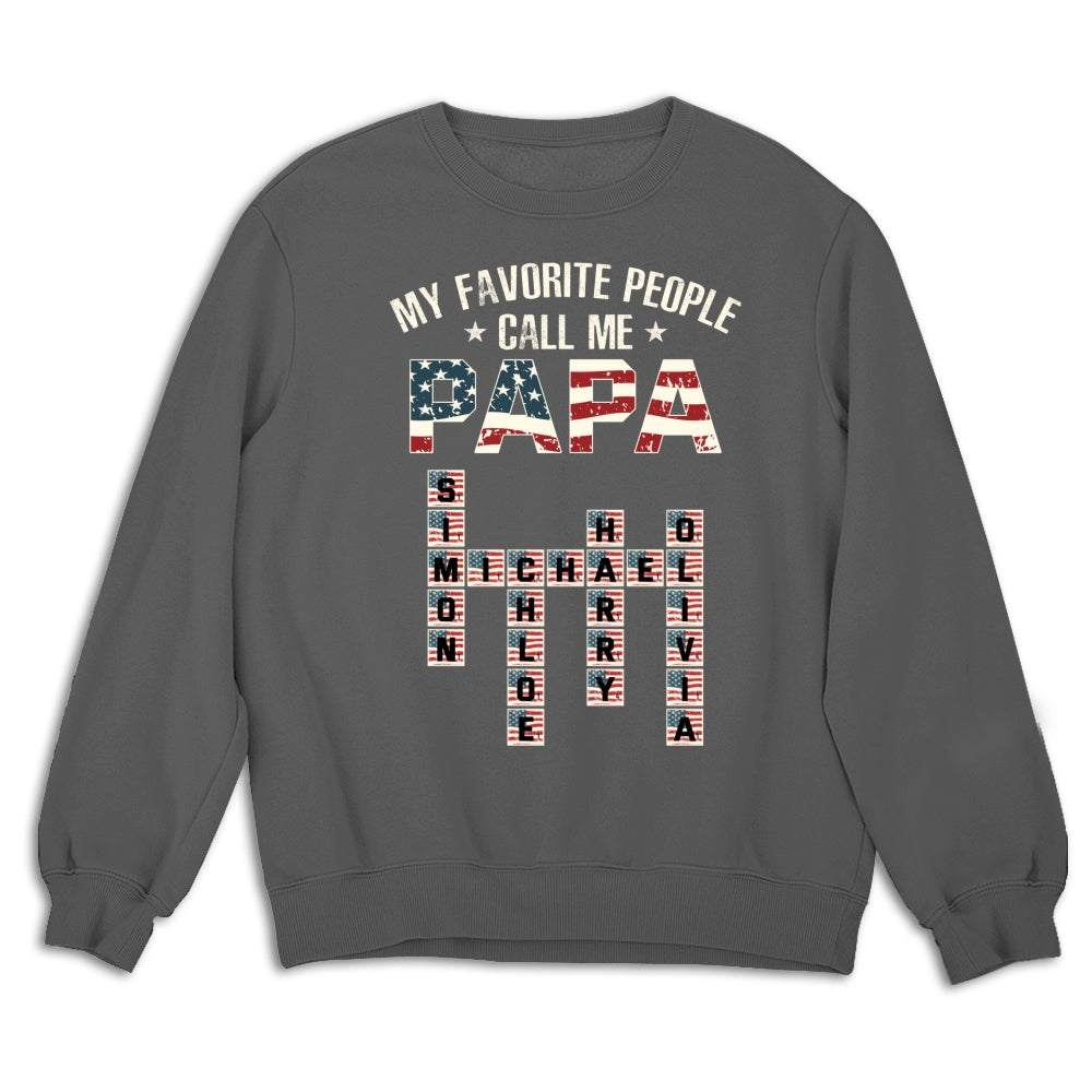 My Favorite People Call Me Papa Crossword - Personalized Custom Shirt