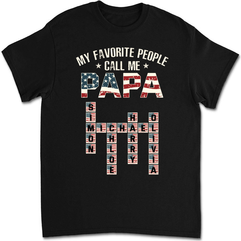 My Favorite People Call Me Papa Crossword - Personalized Custom Shirt