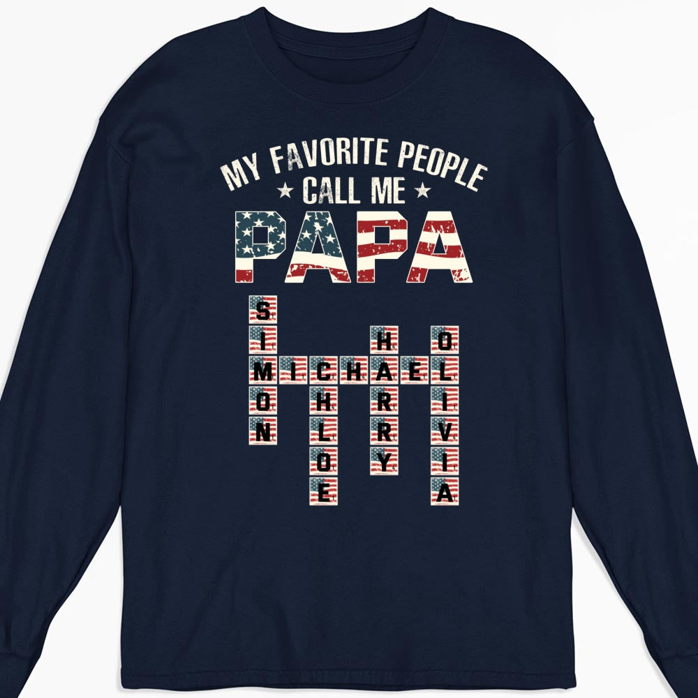 My Favorite People Call Me Papa Crossword - Personalized Custom Shirt