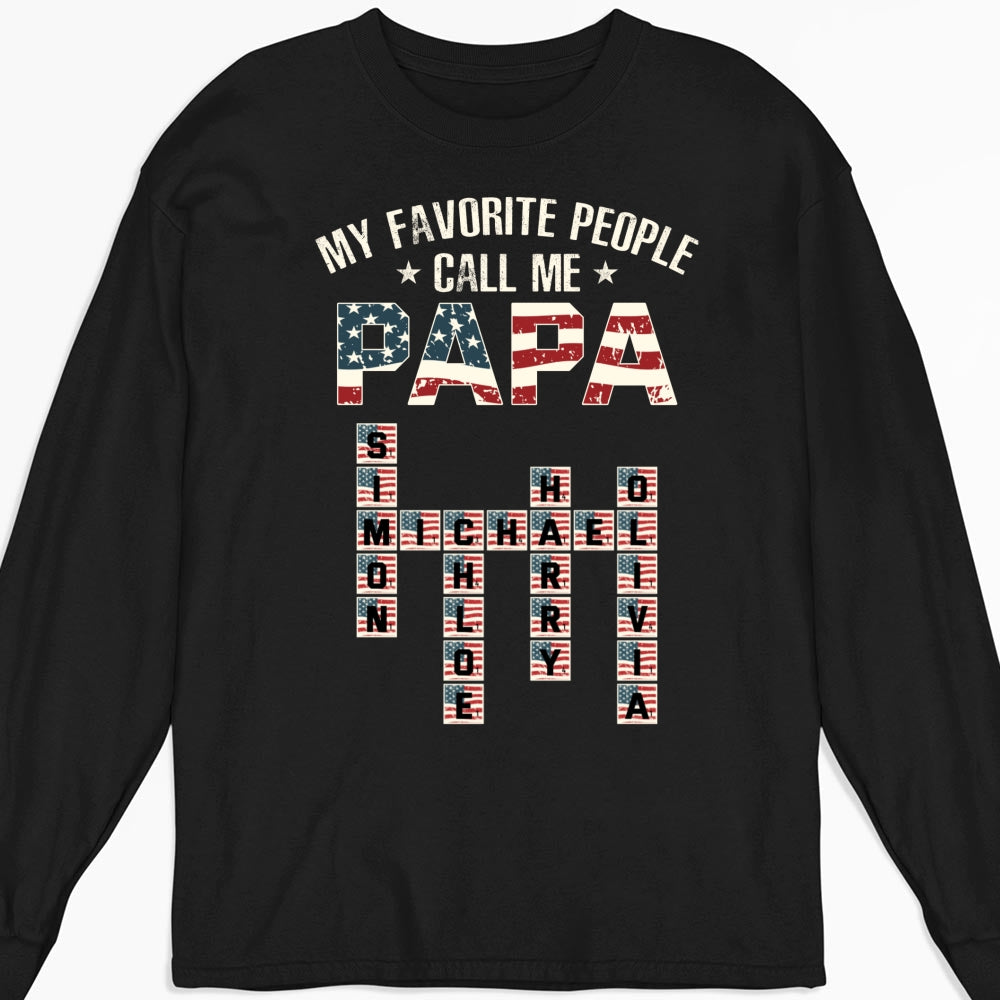 My Favorite People Call Me Papa Crossword - Personalized Custom Shirt