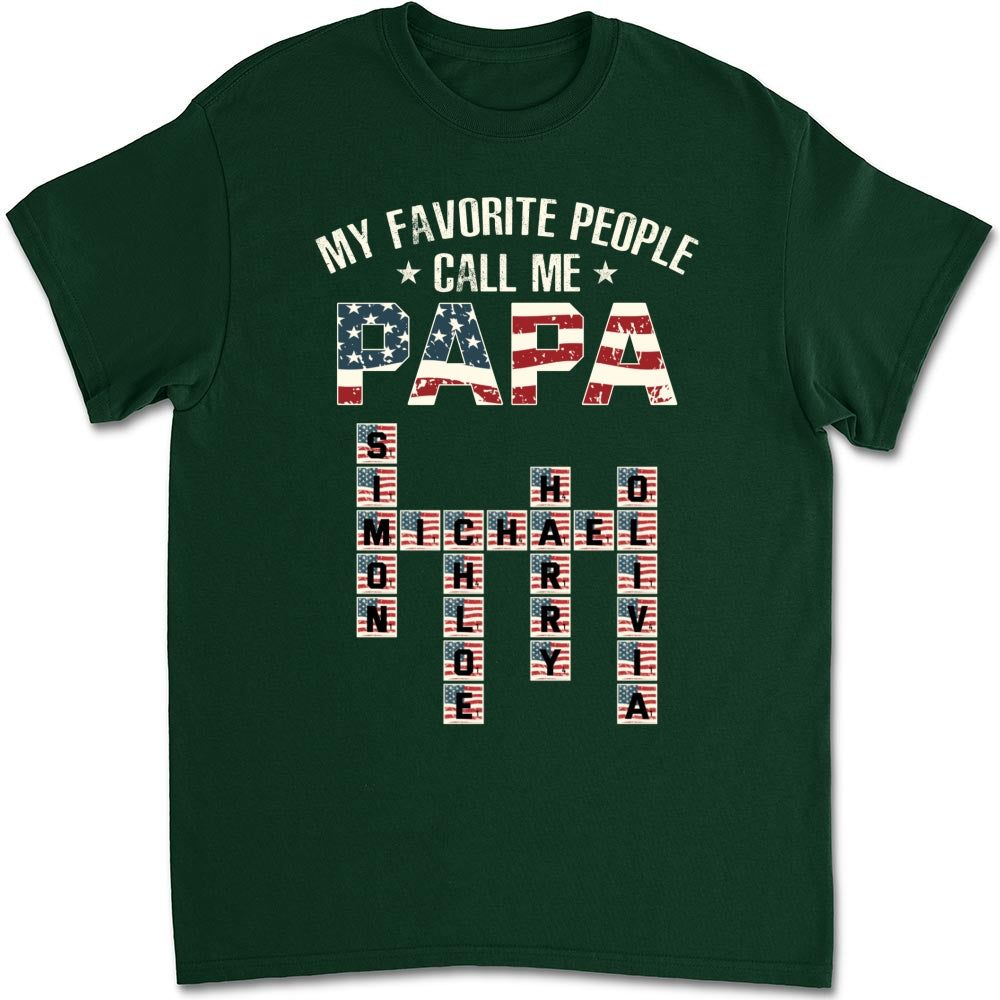 My Favorite People Call Me Papa Crossword - Personalized Custom Shirt