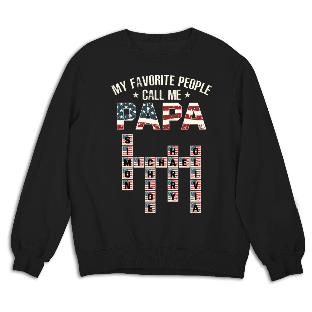 My Favorite People Call Me Papa Crossword - Personalized Custom Shirt