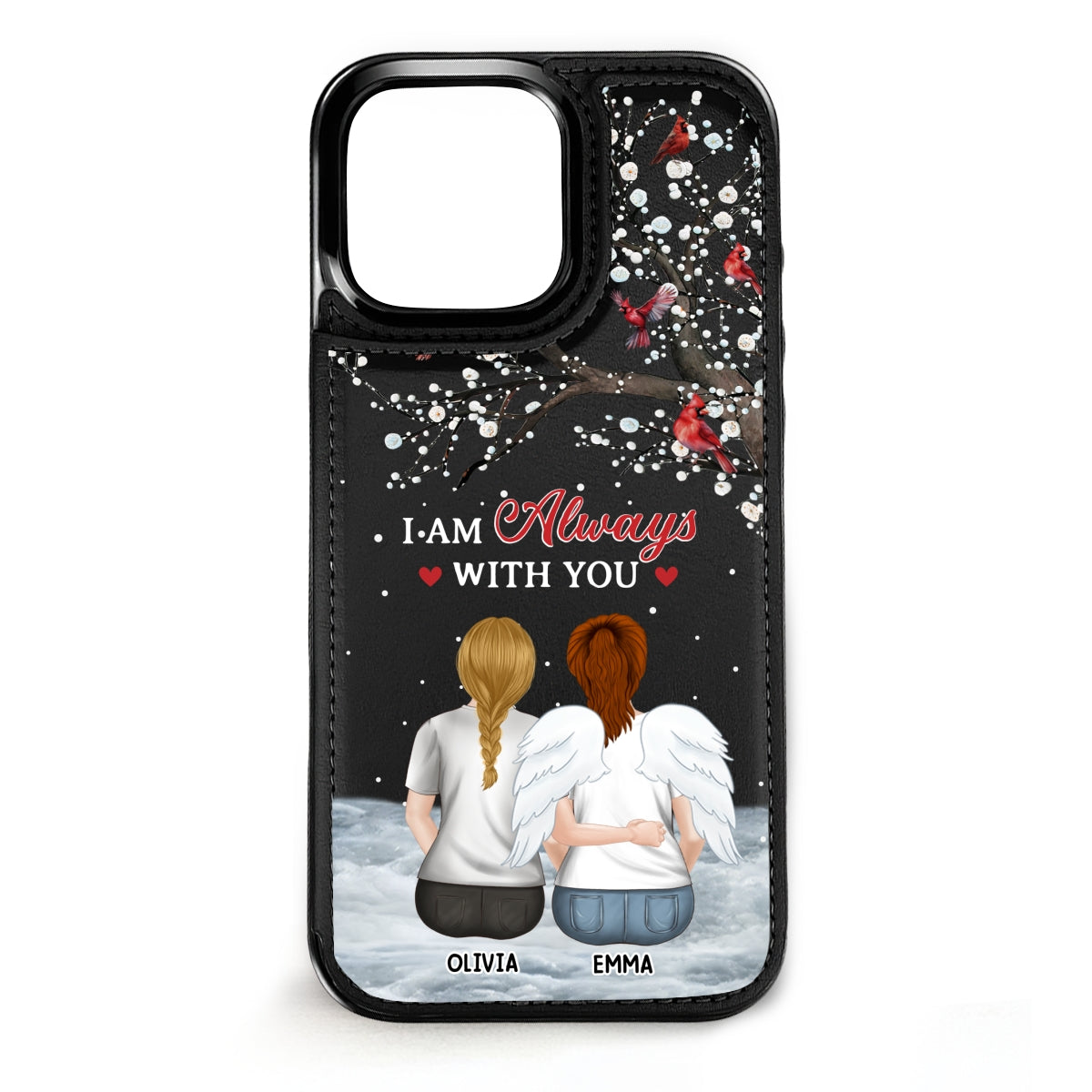 I Am Always With You - Personalized Custom Leather Phone Case