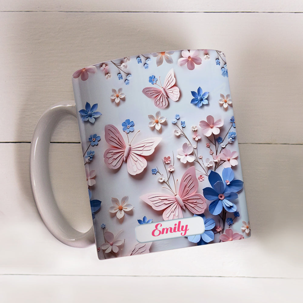 Butterfly With Flower - Personalized Custom 3D Inflated Effect Mug