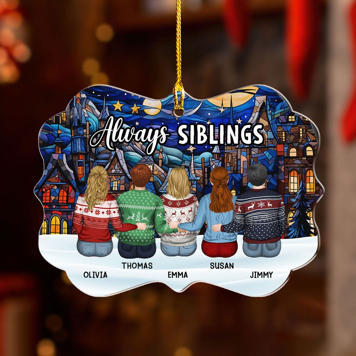 Always Siblings - Personalized Custom Acrylic Ornament