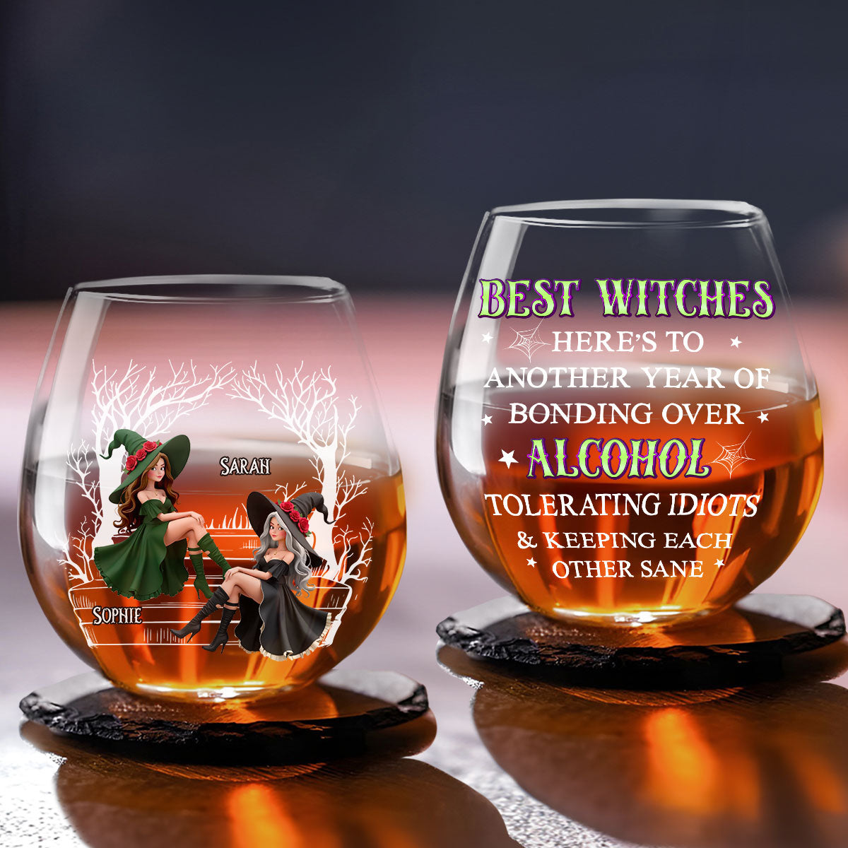Best Witches Drink - Personalized Custom Wine Glass