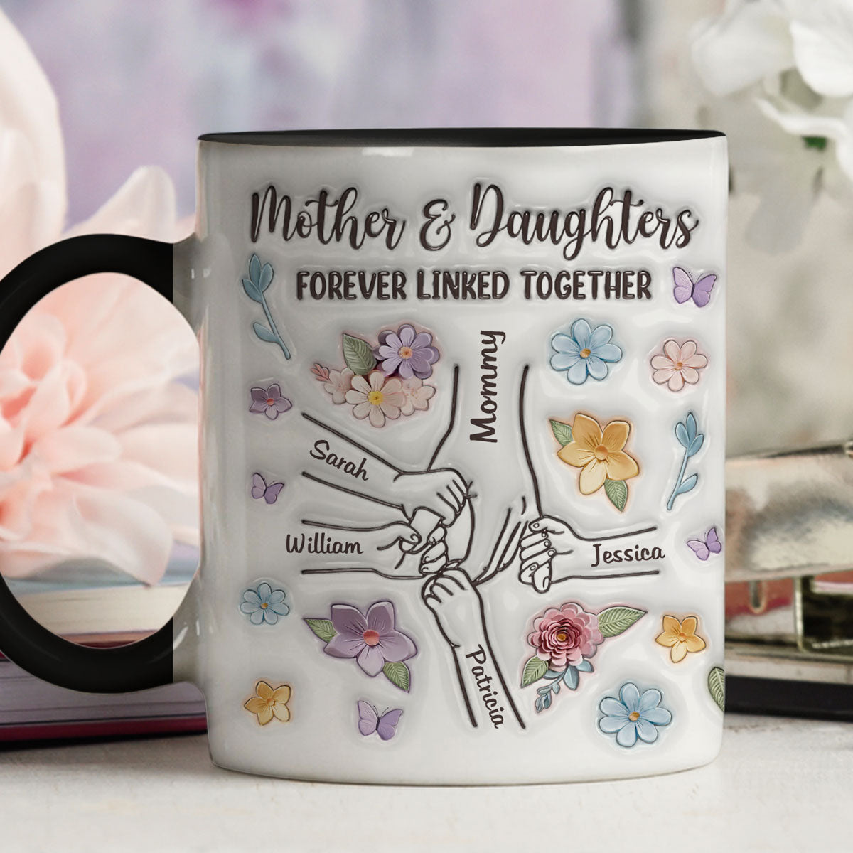 Hold My Hand - Personalized Custom 3D Inflated Effect Accent Mug