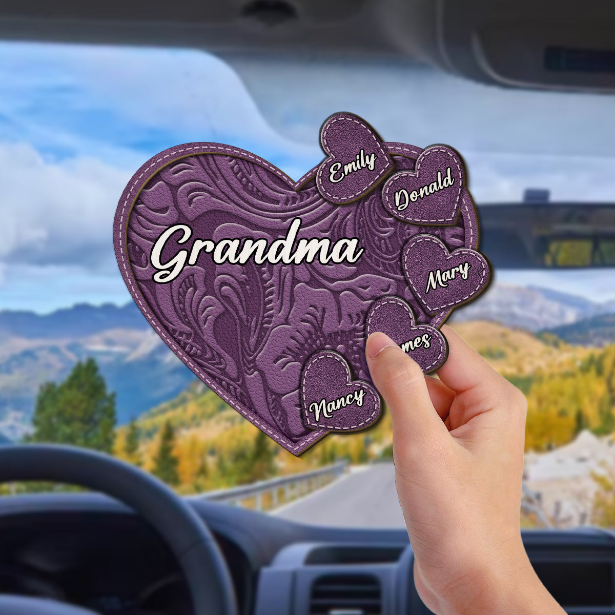 Grandma Belongs To Grandkids - Personalized Custom Car Visor Clip