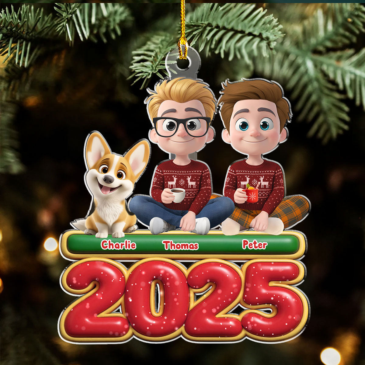 We And Our Dog Version 2 - Personalized Custom Acrylic Ornament