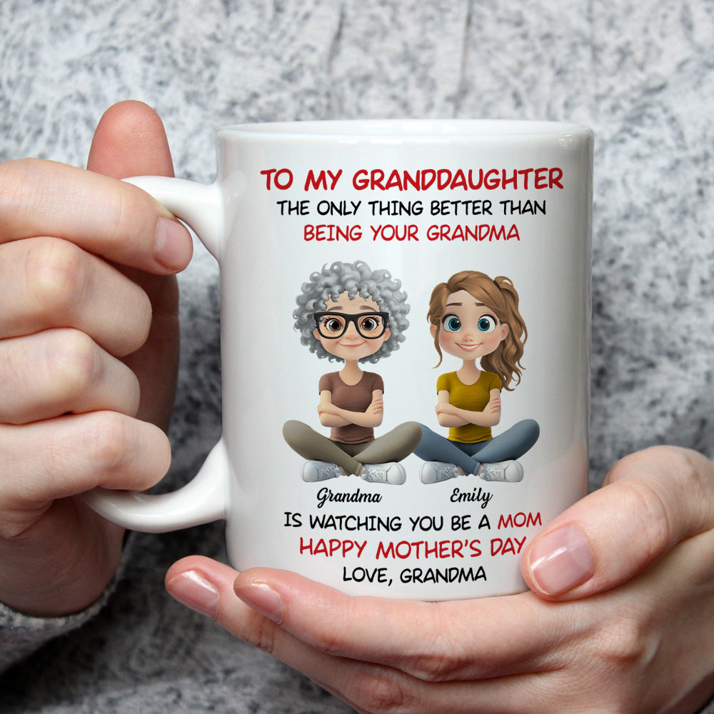 To My Granddaughter Cartoonize - Personalized Custom Coffee Mug