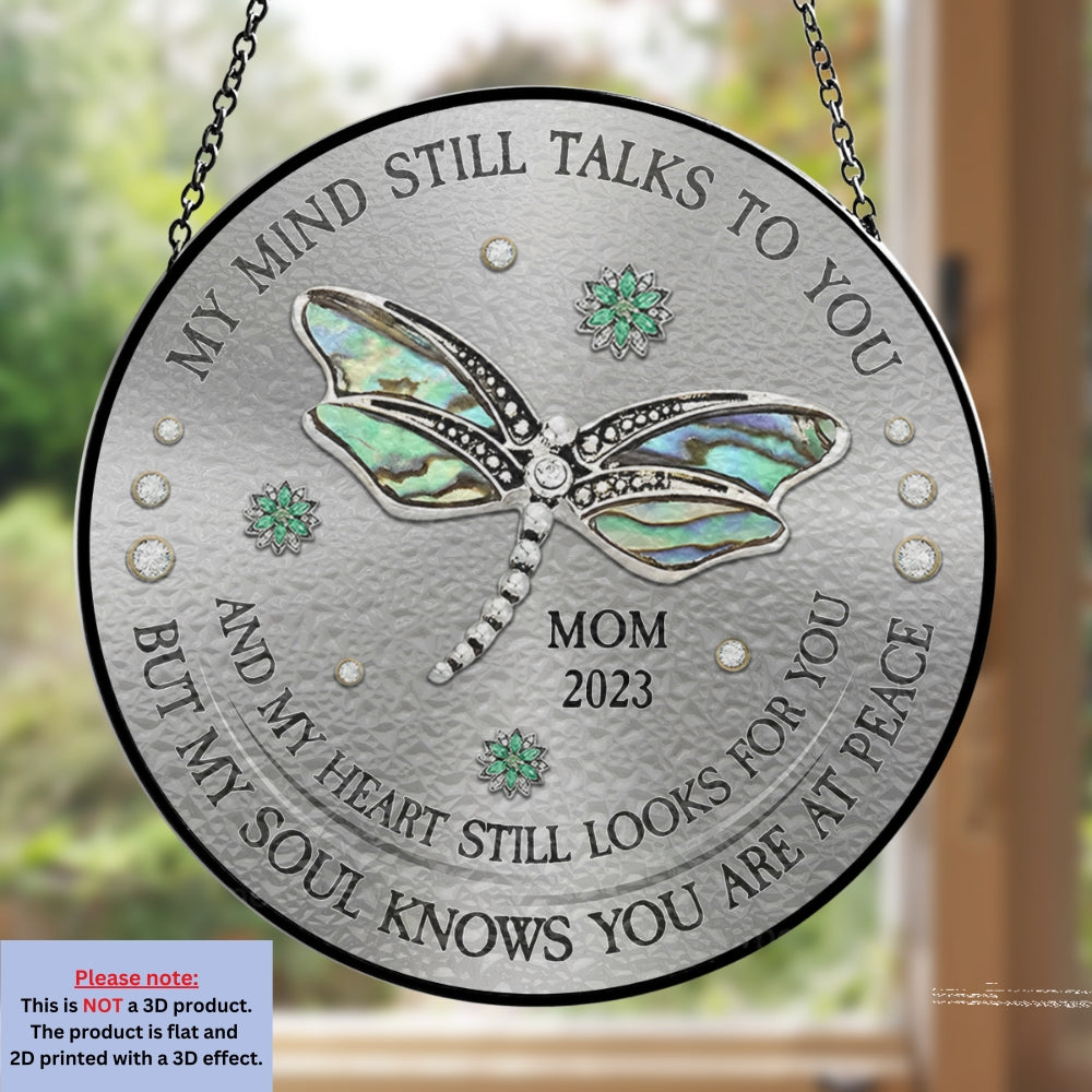 Dragonfly My Mind My Heart My Soul - Personalized Custom Window Hanging Suncatcher