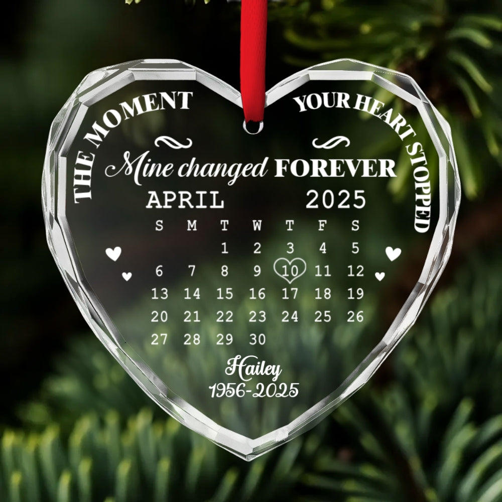 The Moment Heart Stopped - Personalized Custom Glass Ornament