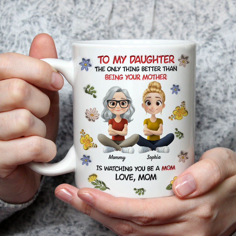 To My Daughter With Love - Personalized Custom 3D Inflated Effect Mug