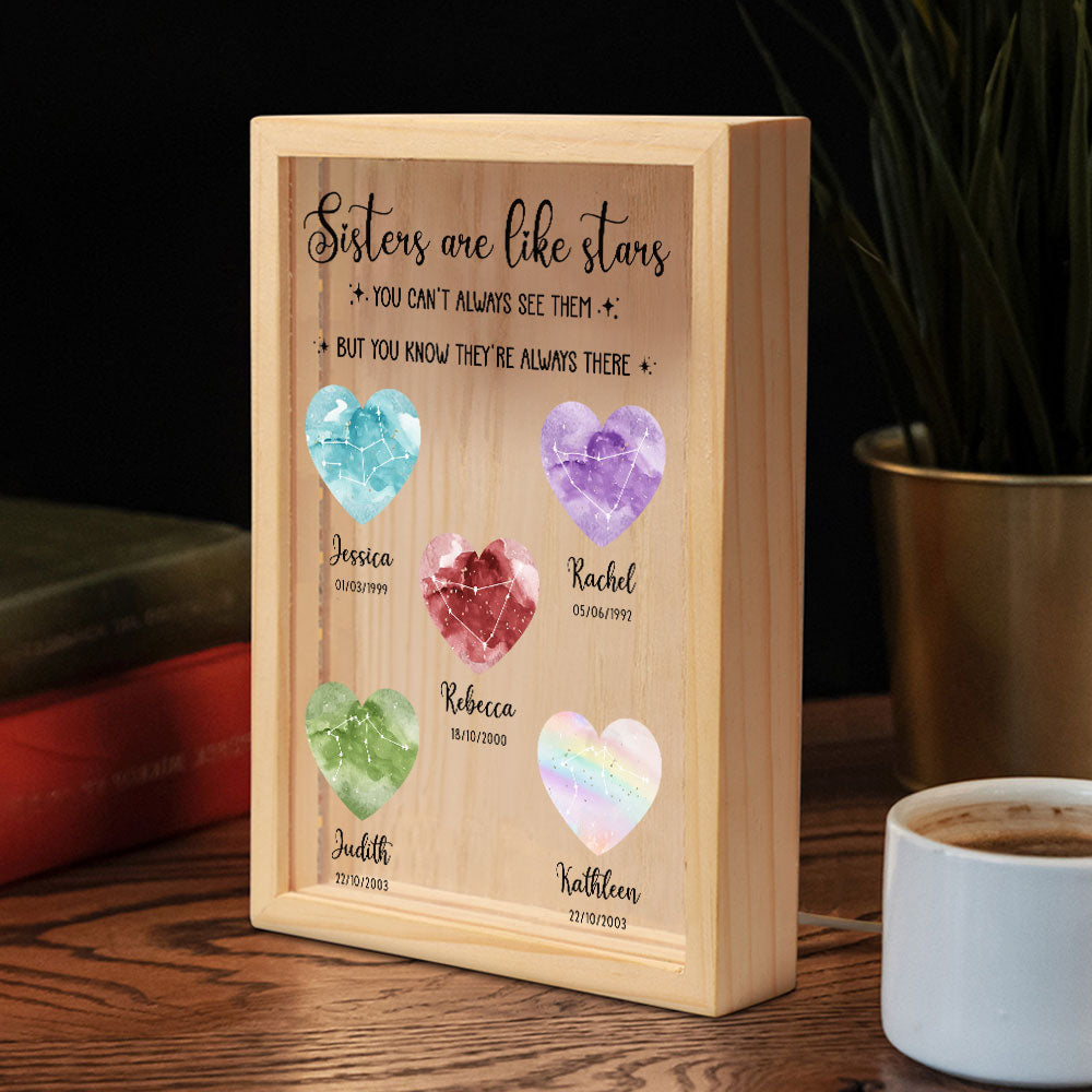 Sisters Are Like Stars - Personalized Custom Frame Light Box