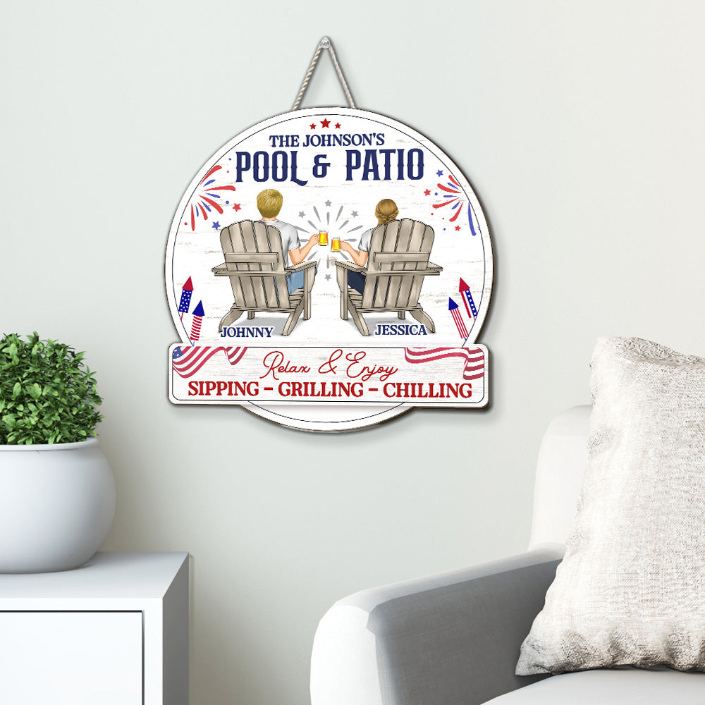 Relax And Enjoy - Personalized Custom Wood Sign