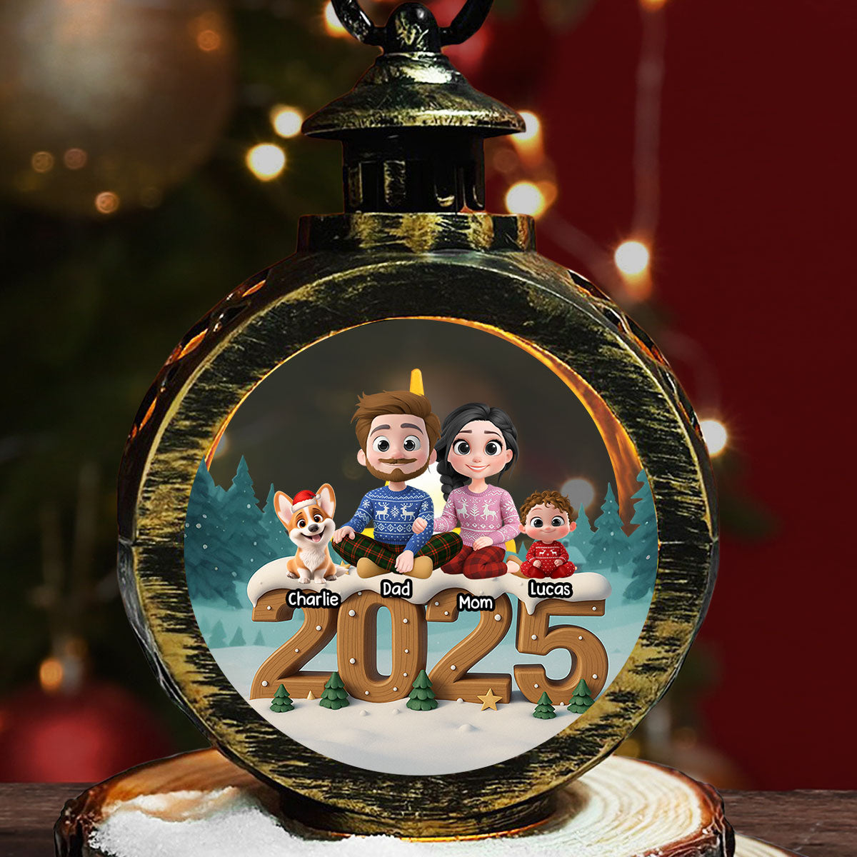 As A Family Now Onwards - Personalized Custom 3D Effect Christmas Lantern
