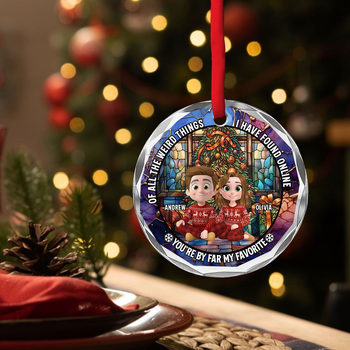 I Have Found You Online - Personalized Custom Glass Ornament