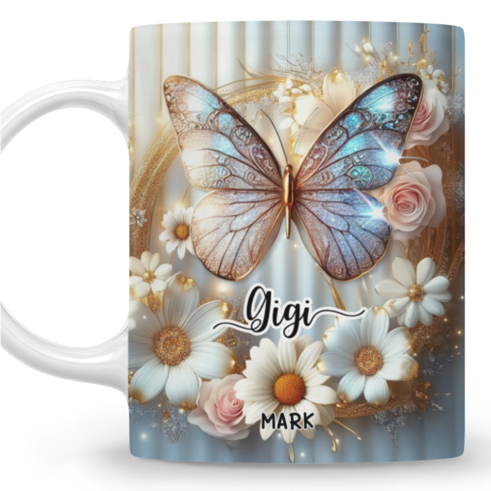 Grandma And Grandkids Beautiful - Personalized Custom 3D Effect Coffee Mug
