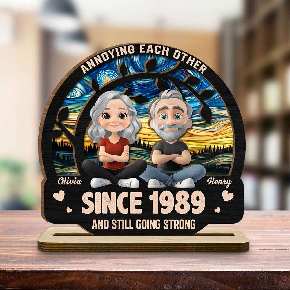 Love You Forever - Personalized Custom 2-Layer Wood Plaque With Flat Base