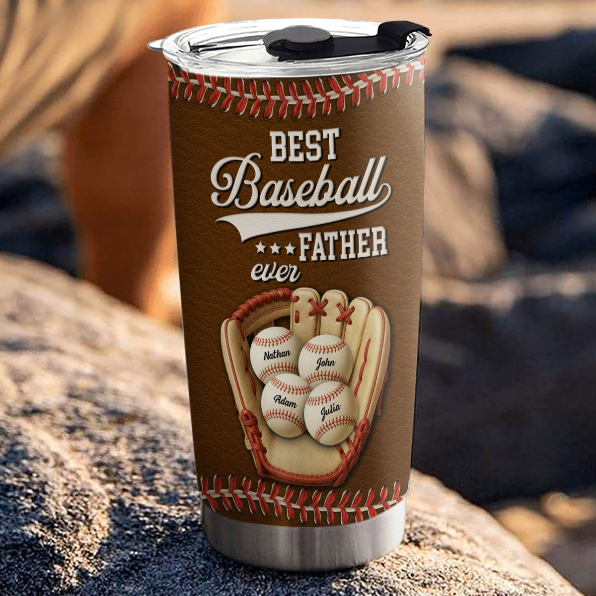 Best Baseball Dad Ever - Personalized Custom Tumbler