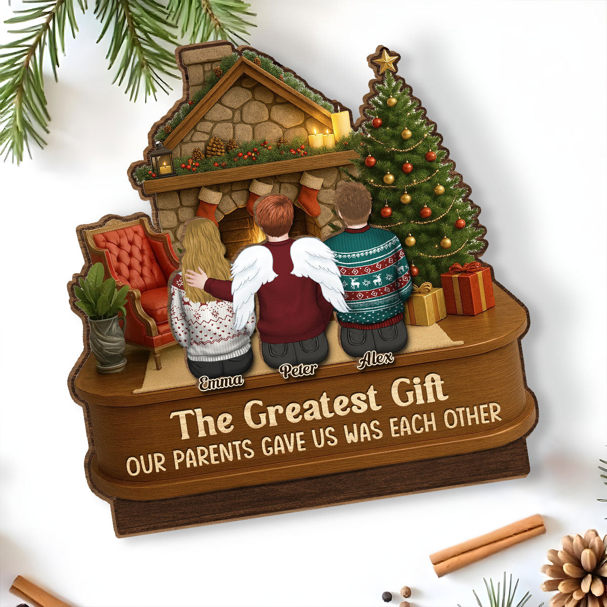 The Greatest Gift - Personalized Custom 2-Layer Wood Plaque With Flat Base