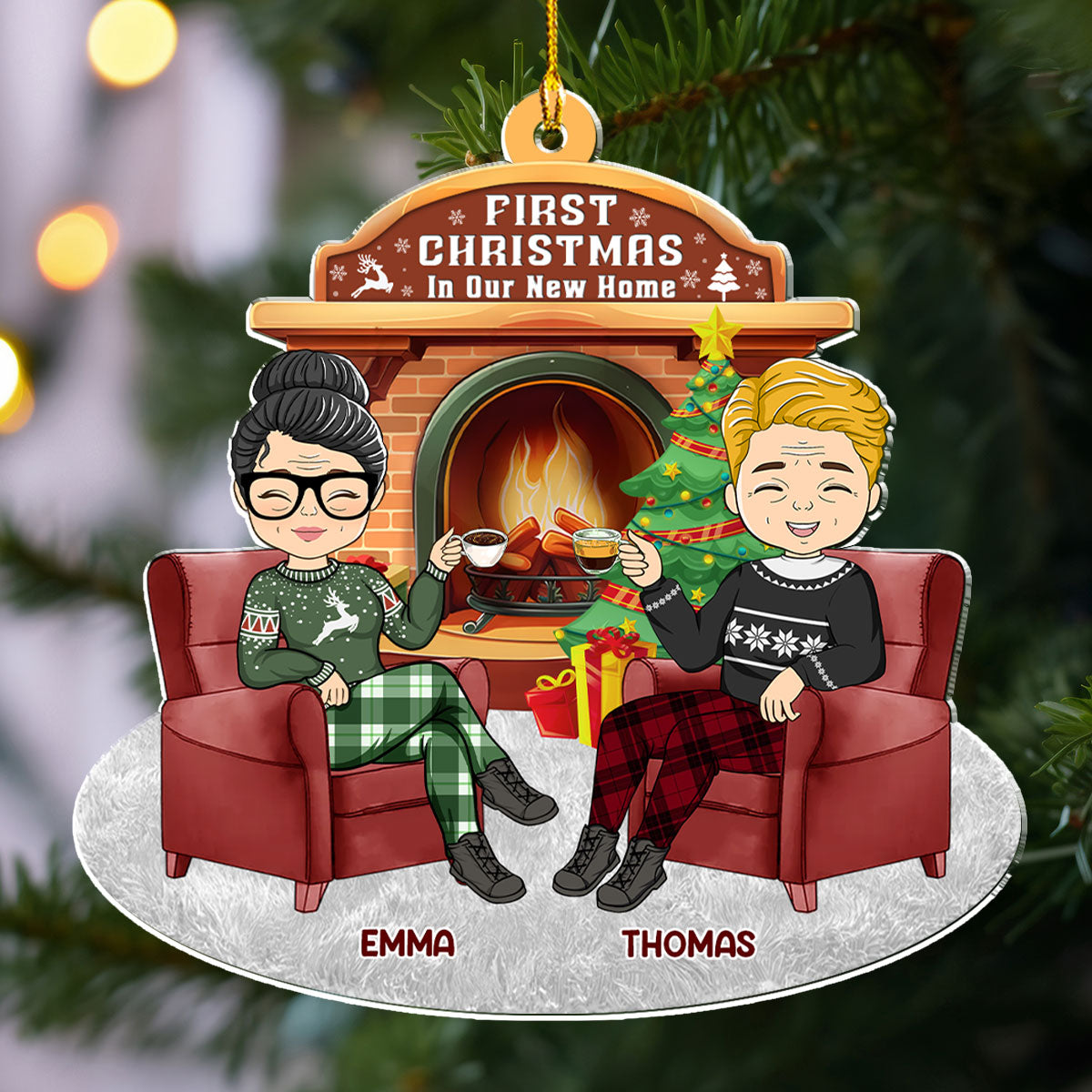 Couple Christmas Together - Personalized Custom Acrylic Ornament