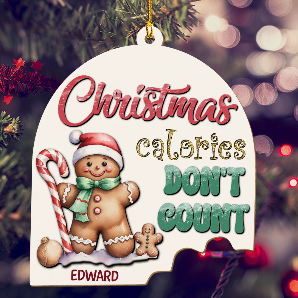 Christmas Calories - Personalized Custom Wood Ornament