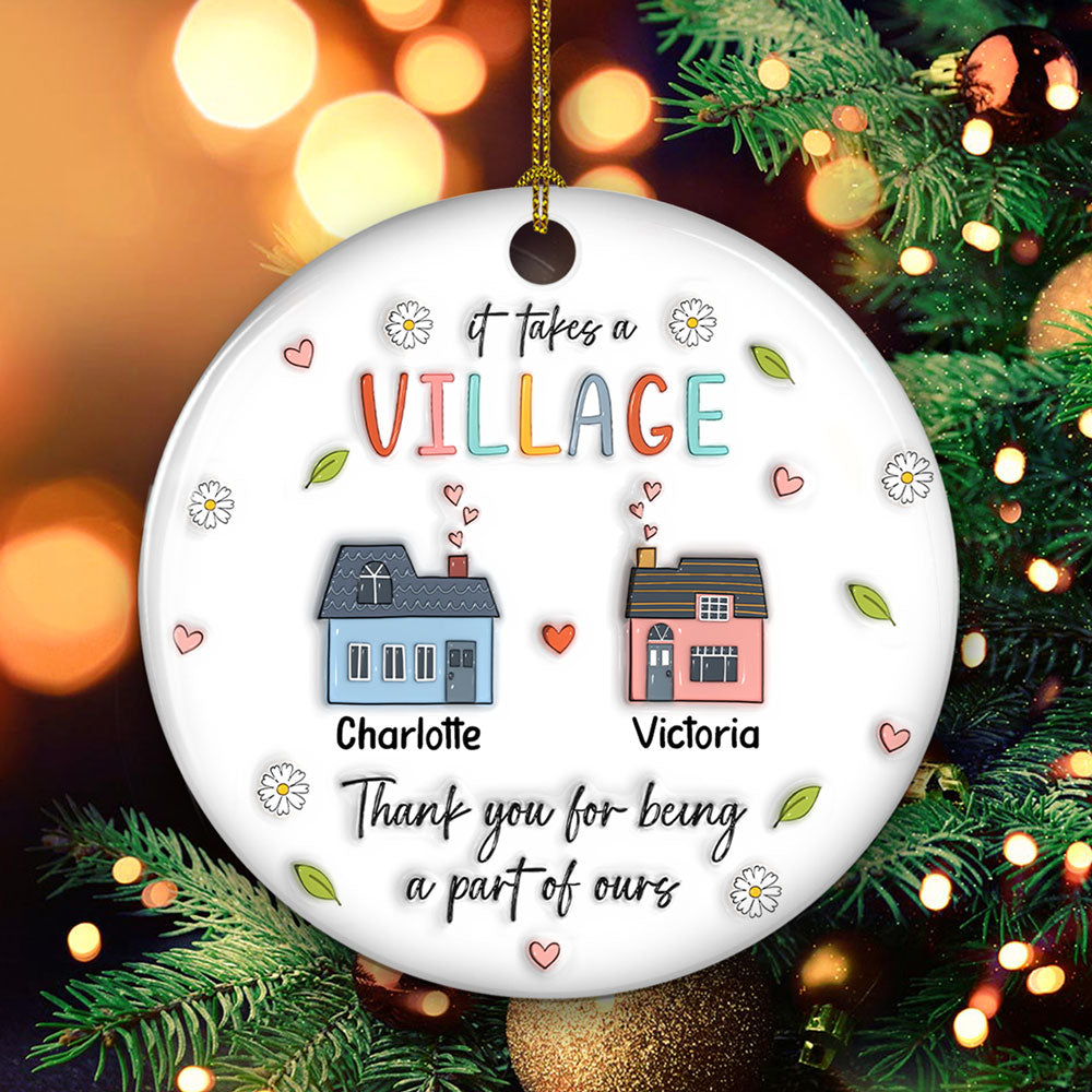 Thank You For Being A Part Of Ours - Personalized Custom 3D Inflated Effect Ceramic Ornament